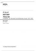 AQA A-level HISTORY Component 2N JUNE 2023 MARK SCHEME: Revolution and dictatorship: Russia, 1917–1953