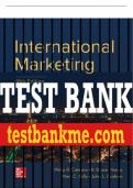 Test Bank For International Marketing, 18th Edition All Chapters - 9781259712357