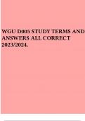 WGU D005 STUDY TERMS AND ANSWERS ALL CORRECT 2023/2024