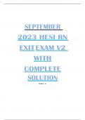 SEPTEMBER 2023 HESI RN EXIT EXAM V2 WITH COMPLETE SOLUTION