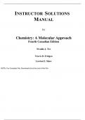 Solution Manual For Chemistry A Molecular Approach 4th Canadian Edition By Nivaldo Tro, Travis Fridgen, Lawton Shaw (Latest Edition 2023-24, Grade A+, 100 Verified)