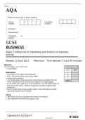 AQA GCSE BUSINESS Paper 2 JUNE 2023 QUESTION PAPER: Influences of marketing and finance on business activity