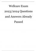 Wellcare Exam 2023/2024 Questions and Answers Already Passed