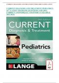 CURRENT DIAGNOSIS AND TREATMENT PEDIATRICS 24TH LATEST TESTBANK QUESTIONS AND 100% CORRECT ANSWERS|ALL CHAPTERS AVAILABLE| 2023-2024)