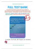 Test Banks For Evidence-Based Practice in Nursing & Healthcare 4th Edition by Bernadette Mazurek Melnyk; Ellen Fineout-Overholt, Chapter 1-23: ISBN-10 1496384539, ISBN-13 978-1496384539, A+ guide.
