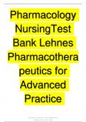 Pharmacology NursingTest Bank Lehnes Pharmacotherapeutics for Advanced Practice Nurses and Physician Assistants 2nd Edition.2023-2024