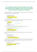 ATI MATERNAL HEALTH FINAL REAL EXAM 100 QUESTIONS AND CORRECT DETAILED ANSWERS LATEST UPDATE ALREADY A GRADED
