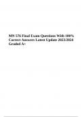 MN 576 Final Exam Questions With Answers Latest Update 2023/2024 Graded 100%