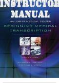 INSTRUCTOR MANUAL Hillcrest Medical Center: Beginning Medical Transcription 7th Edition by Carrie Stein and Patricia Ireland. ISBN13: 9781435441156. (All Cases 1-10 plus Quizzes and Solutions)