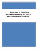 Essentials of Psychiatric  Mental HealthNursing 4th Edition  Varcarolis NursingTest Bank