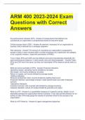 ARM 400 2023-2024 Exam Questions with Correct Answers 