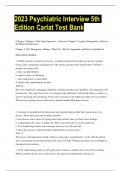 2023 Psychiatric Interview 5th Edition Carlat Test Bank
