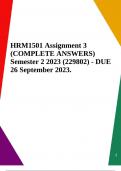 HRM1501 Assignment 3 (COMPLETE ANSWERS) Semester 2 2023 (229802) - DUE 26 September 2023.