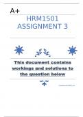 HRM1501 Assignment 3 (COMPLETE ANSWERS) 2023