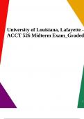 University of Louisiana, Lafayette - ACCT 526 Midterm Exam_Graded.