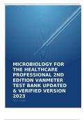 Microbiology for the Healthcare Professional 2nd Edition VanMeter Test Bank UPDATED & VERIFIED VERSION 2023