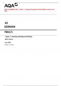 AQA AS GERMAN 7661/1  Paper 1  Listening, Reading and Writing Mark scheme June  2023