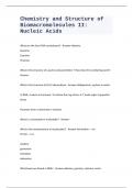 Chemistry and Structure of Biomacromolecules II: Nucleic Acids 2023-2024