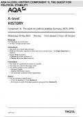 AQA A-level HISTORY Component 1L The quest for political stability: Germany, 1871–1991 7042/1L MAY 2023 QUESTIONS PAPER