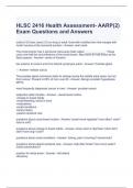 HLSC 2416 Health Assessment- AARP(2) Exam Questions and Answers 