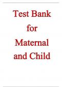 Test Bank For Maternal and Child Health Nursing: Care of the Childbearing and Childrearing Family 8th Edition Latest Review 2023 Practice Questions and Answers, 100% Correct with  Explanations, Highly Recommended, Download to Score A+