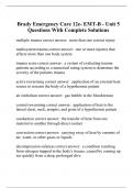 Brady Emergency Care 12e- EMT-B - Unit 5 Questions With Complete Solutions