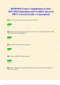 REHS/RS Exams Compilations (Latest 2023/2024) Questions and Verified Answers| 100% Correct| Grade A Guaranteed