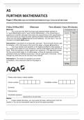 Bundle: AQA AS FURTHER MATHEMATICS |Paper 1 and Paper 2(Mechanics, Statistics and Discrete)|Question paper and Mark Scheme |2023 