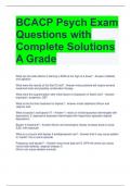 BCACP Psych Exam Questions with Complete Solutions A Grade 