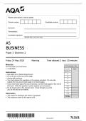 AQA AS  BUSINESS PAPER 1 JUNE 2023 QUESTION PAPER (7132/1)