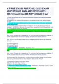 CPRNE EXAM PREP2023-2025 EXAM QUESTIONS AND ANSWERS WITH RATIONALE//ALREADY GRADED A+