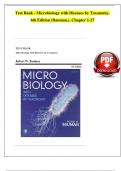Microbiology with Diseases by Taxonomy, 6th Edition TEST BANK By Robert W. Bauman| Verified Chapter's 1 - 27 | Complete