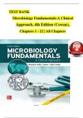 TEST BANK For Microbiology Fundamentals A Clinical Approach, 4th Edition by Marjorie Kelly Cowan | Verified Chapters 1 - 22 Updated, Complete Newest Version