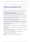 Integ final- lymphedema exam 2023 questions and answers