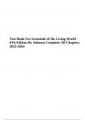 Test Bank For Essentials of the Living World 6Th Edition By George B. Johnson Complete All Chapters 2023-2024