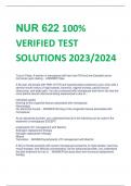 NUR 622 100%  VERIFIED TEST  SOLUTIONS 2023/2024