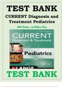 TEST BANK FOR CURRENT DIAGNOSIS AND TREATMENT PEDIATRICS 24TH EDITION BY WILLIAM HAY JR. ALL CHAPTERS COVERED
