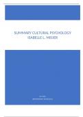 Full summary of cultural psychology!