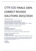 OTR 630 FINALS 100% CORRECT REVISED  SOLUTIONS 2023//2024