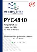 PYC4810 Assignment 1 ( DETAILED ANSWERS) 2024 (618791) - DISTINCTION GUARANTEED 