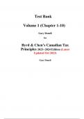 Byrd & Chen's Canadian Tax Principles,  Edition (Volume 1) 1st Edition By Gary Donell, Clarence Byrd, Ida Chen (Test Bank, 100% Verified Original, Latest Updated Oct 2023, A+ Grade)