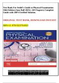 Test Bank For Seidel's Guide to Physical Examination 10th Edition (Jane Ball 2023) | All Chapters| Complete Guide with 100%Verified Solution.