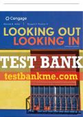Test Bank For Looking Out, Looking In - 15th - 2017 All Chapters - 9781305076518
