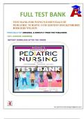 TEST BANK FOR WONG'S ESSENTIALS OF PEDIATRIC NURSING 11TH EDITION HOCKENBERRY RODGERS WILSON