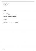 ocr A Level Psychology H567/01 Question Paper and Mark Scheme June2023.