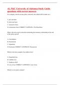 AL P&C University of Alabama Study Guide questions with correct answers