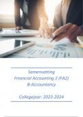 Samenvatting Financial Accounting 2 (FA2) JV + BG + Gastcollege