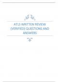 ATLS WRITTEN REVIEW (VERIFIED) QUESTIONS AND ANSWERS
