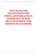 Test Bank  for Foundations for Population Health in Community/Public Health Nursing, 6th Edition | Chapter 1 - 32