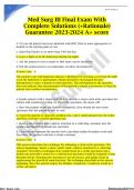 Med Surg III Final Exam With Complete Solutions (+Rationale) Guarantee 2023-2024 A+ score